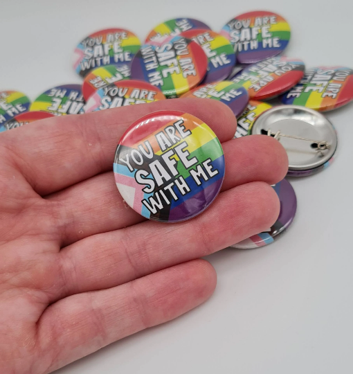 Safe with me on sale pin